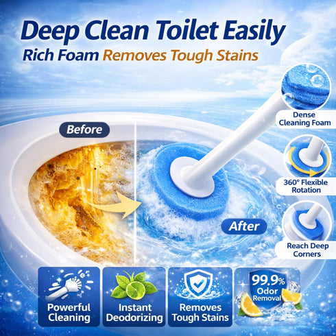 HAGOIDGSH 24 Set Disposable Toilet Cleaning System with Refills, Toilet Wand Kit with Holder, Wall Mounted Toilet Brush