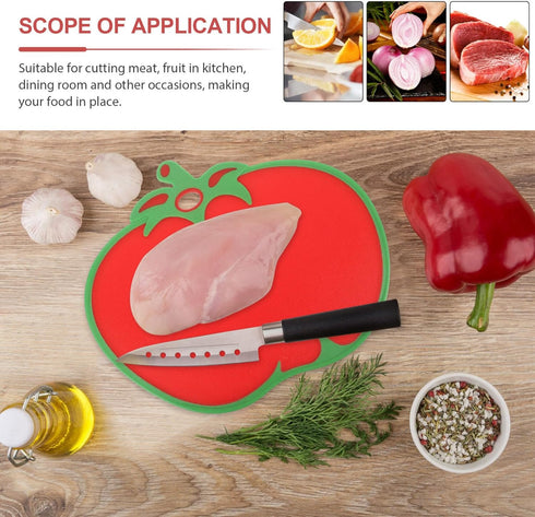 Kichvoe Tomato Shaped Plastic Cutting Board, Creative Kitchen Food Chopping Mat for Veggies & Cheese 31.80X26cm