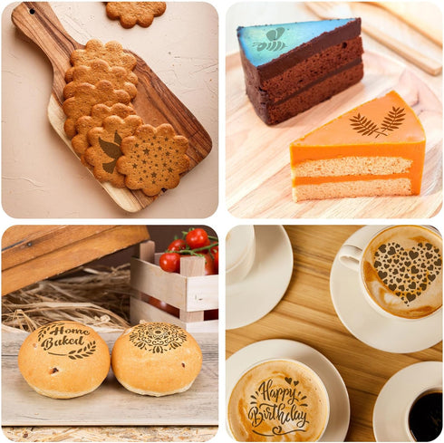 Patelai 12 Pcs Stencil for Bread, Artisan Baking Stencil Set for Decorating Bread, Cake, Pie, or Cookie Templates