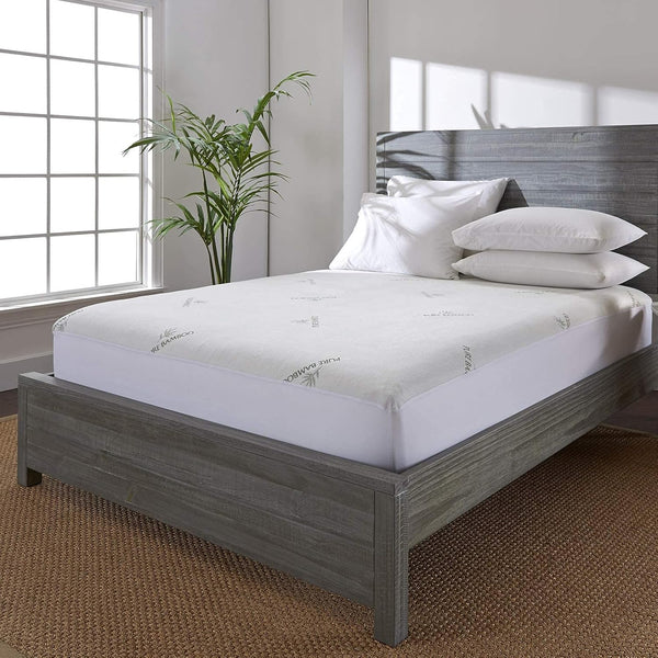 Queen Mattress Protector by PURE BAMBOO, Waterproof, Breathable, Noiseless Cover