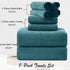 8 Set-2 Sheets,2 Towels,4 Washcloths-600GSM Piece Large Turquoise Family Bath Towel Oversized Bath Towel Hand Soft