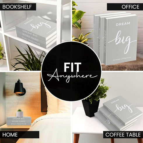 Set Decorative Books for Home Decor (Dark Neutral Brown) - Faux for Decoration Coffee Table | Book Shelf Decor |