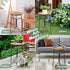 12'' VCUTEKA Patio Side Table Outdoor Accent Table Bistro Coffee Tables Plant End Small Porch Tables Indoor Round Glass