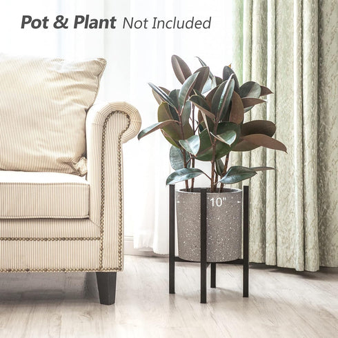 10 Inch Mkono Plant Stand - EXCLUDING Plant Pot, Mid Century Modern Tall Metal Stand Indoor Flower Potted Holder