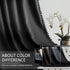 Treatmentex Black Pom Pom Blackout Curtains Set, 45" Half Window Drapes for Small Basement Laundry, 2 Panels Rod Pocket