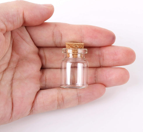 24pcs Mini Glass Bottles with Cork Stoppers, 5ml DIY Art Crafts Storage Container for Wedding Decoration and Party