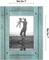 Americanflat 5x7 Picture Frame, Hampton Collection, Distressed Wood, Turquoise Blue, Polished Crystal Clear Glass for
