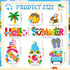 9 Pieces Summer Magnets Summer Fridge Magnet Decals Gnomes Flip Flop Beach Magnetic Stickers for Summer Hawaiian Beach Pool Party Refrigerator Metal Garage Car Door Decorations