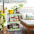 3-Tier SPACEKEEPER Green Rolling Storage Cart, Bathroom & Kitchen Organizer, Modern Plastic Frame, Adjustable Shelves