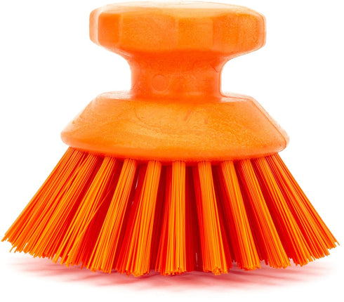 SPARTA 42395EC24 Orange Plastic Scrubber Brush, 5 x 5 x 4 Inches Round Dish Scrub Brush for Kitchen & Bathroom