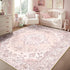 RELEANY Area Rugs 5'x7' Washable Non-Slip, Floral Vintage Distress Print Pattern Medallion
