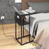Livofloral C Shaped End Table with Charging Station, Small Side Tables for Couch with Storage Bag, Couch Side Tables