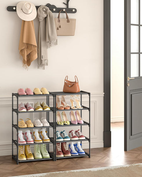 5-Tier (16.3" Closet, Autonomier Extra Small Shoe Rack Wide), Narrow Space-Saving Organizer for Small Spaces, Non-Woven