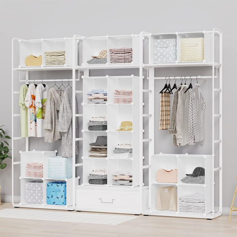 HOMIDEC Closet Organizer - 9-Cube Storage Organizer for Clothes, Portable Closet Storage Shelves, White
