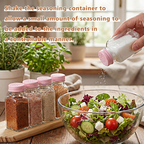 48 Pack 2.7oz Bokon Glass Salt Shaker Bulk with Stainless Lids Small Spice Shaker for Kitchen Restaurants and Catering