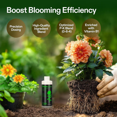 (0-6-4), 8 VIVOSUN Bloom Juice Flowering Supplement Liquid Fertilizer for Flowering Stage, Concentrated Plant Food