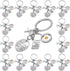 PHAETON 20PCS Kitchen Home Cooking Key Ring, Small Charm Chef Keychain Baking Accessories for Kitchen Lovers