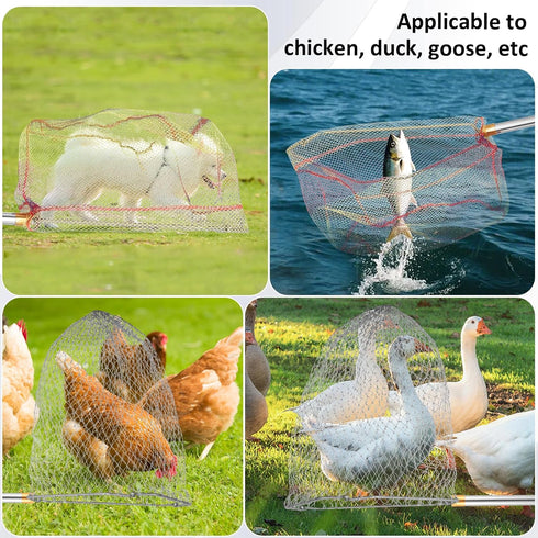 IAOVAW Set 2 74 Inch Chicken Catching Net Nets with Adjustable Pole, Lightweight Bird & Animal Catcher for Chickens