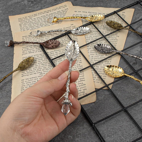 Framendino 50 Pack Retro Vintage Crystal Alloy Coffee Spoons for Home Kitchen Office