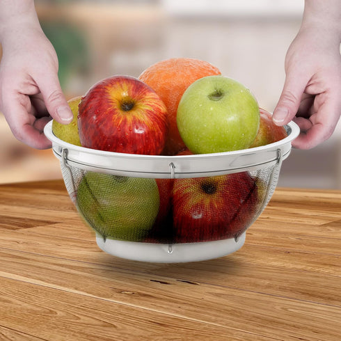 HIC Kitchen Reinforced Mesh Colander, 11.5-Inch, 18/8 Stainless Steel