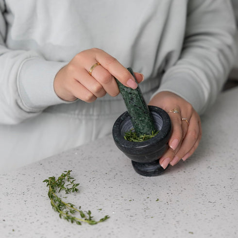 Fox Run Green Marble Mortar and Pestle, 3"