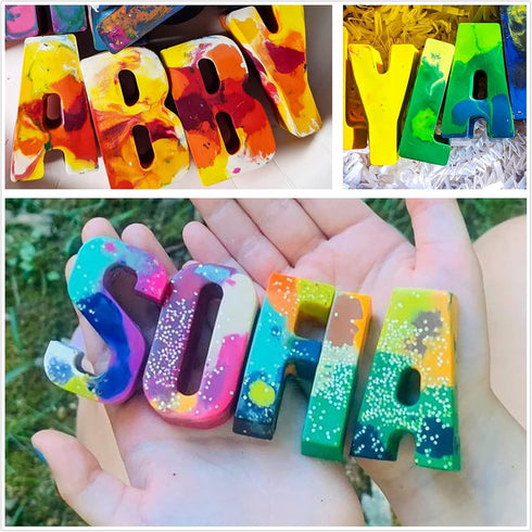 26 Large Letters Silicone Mold, Alphabet Crayon Mold, Chocolate Mold with 12 Sets of Present Packages