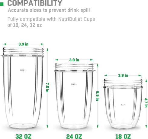 Nutribullet Blender Cups Flip Top to Go Lids Replacement Parts Accessories