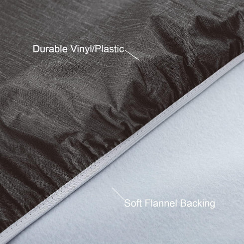 NLMUVW Round Fitted Vinyl Tablecloth with Elastic Edge, 100% Waterproof PVC Table Cover for Indoor/Outdoor, Black