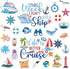 27PCS Cruise Door Decorations, Large Nautical Magnetic Door Magnets for Reusable Carnival Cruise Cabin Decor