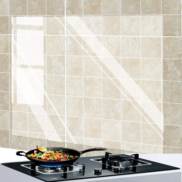 2 Pack Clear Plastic Oil Proof Wall Sticker Self-Adhesive Waterproof Oilproof Paper for Kitchen Cupboard High