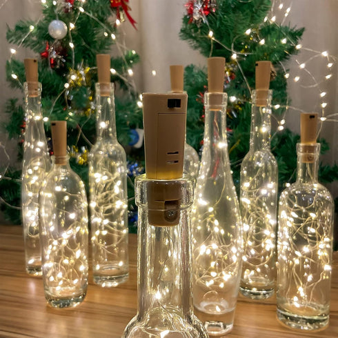 Etinga Pack 6.6ft 20led Christmas,(15 Pack, Pack) Dual Battery LED Bottle Lights, Double The Lighting Time, for Indoor