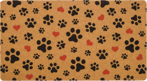 Wipe Your Paws Outdoor Indoor Doormat, Fun Nonslip Coir Mat for Entrance, Welcome Mats