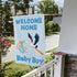 Welcome Home Baby Boy Garden Flag, 12x18 Inch Double Sided It's a Boy Stork Yard Sign Decorations