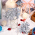 Gejoy 8 Pcs Christmas Tree Picks with Glitter, Faux Flower, Artificial Leaves, 7.8 Inch, Silver for Holiday Decor