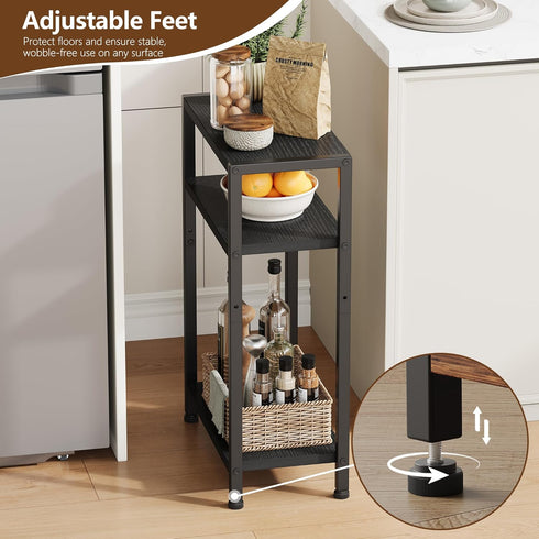 26.4" HET006BK1 Heybly Small Narrow Side Table for Small Space, Thin Bedside Table, Skinny End Table, Slim Sofa Table