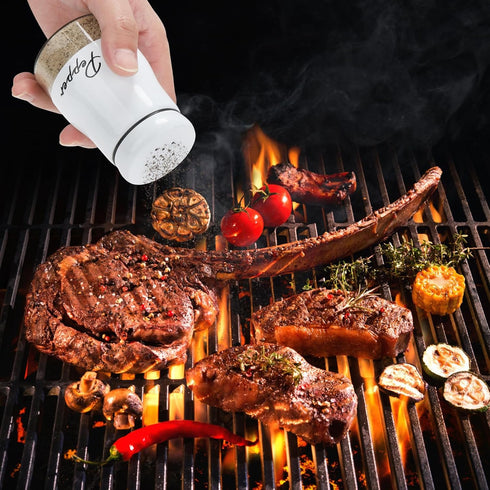 Accmor Salt and Pepper Shakers Set, 5oz Stainless Steel Seasoning Container for Home Cooking
