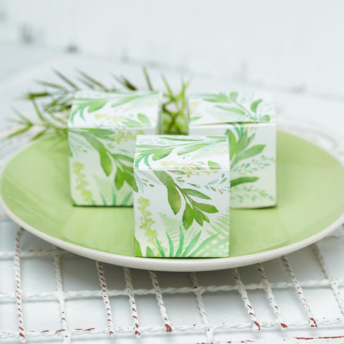 One-Piece Favor Boxes, 2-Inch, Greenery, 25-Count