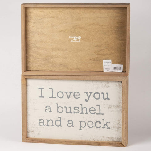 Primitives by Kathy Classic Box Sign - Love You A Bushel and A Peck, 15" x 10"
