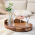 NAVORIX 17'' 13'' Counter Acacia Wood Serving Tray with Handles - x Round, Decorative Ottoman Trays for Breakfast, Home