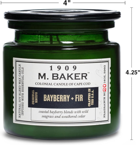 Colonial Candle Bayberry Fir Scented Jar Candle - 2-Wick Natural Soy Blend Wax Candle for Home Aromatherapy