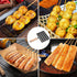 Cast Iron Sausage Grill Pan, Non Stick Baking Tray with Anti Scald Wooden Handle, Hot Dog Grill Pan-A