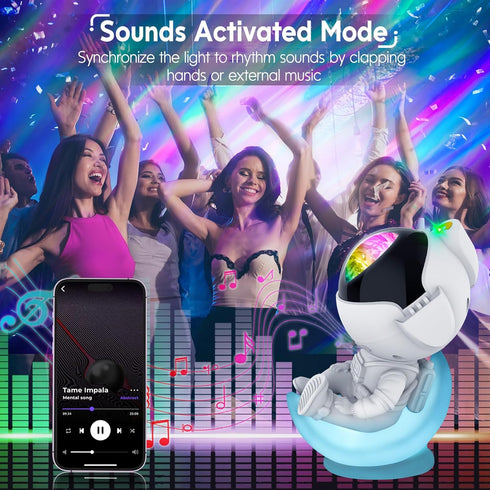 Rossetta Dimmable Astronaut Galaxy Projector, Star Projector for Bedroom, LED Night Light for Kids with Timer