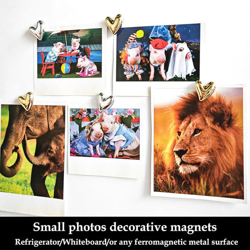 20PCS Gold Refrigerator Magnets Cute Love Heart Decorative Magnets Silver Fridge Magnets Small Home Kitchen Magnet Set Colorful Magnetic Decoration for Office Whiteboard by Janvelle