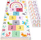 OVALLEY Hopscotch Rug for Kids, Hopscotch Play Mat, ABC Classroom Learning Mat, Small
