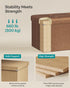 SONGMICS Storage Ottoman Bench, Foldable Foot Rest, 15 x 30 x 15 Inches, End of Bed Storage Chest, Coffee Brown