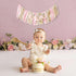 Agkvw 1st 1st Pink Golden Floral High Chair Banner - Rose Birthday Highchair Banner, Girls Birthday Decoration, Pink