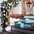 Whaline 45Pcs Winter Snowflake Hanging Ornaments - Glitter Blue Silver Pendants for Christmas Tree Decor