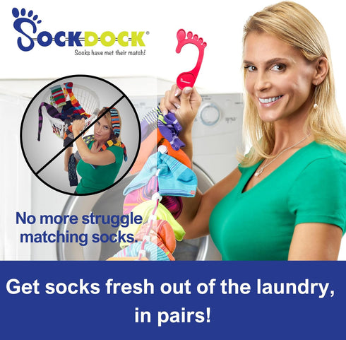 Sock Laundry Solution for Washing, Drying & Storing Socks in Pairs, Clip & Hold Socks, 2-Pack