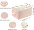 Storage Bins with Sturdy Cotton Handles (1 Pack), Fabric Baskets for Organizing Office & Home (Small, Pink)