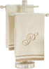 Monogrammed Gifts Fingertip Towels, Set of 4, 11 x 18 Inches, Decorative Golden Brown Embroidered Towel, Extra Absorbent
